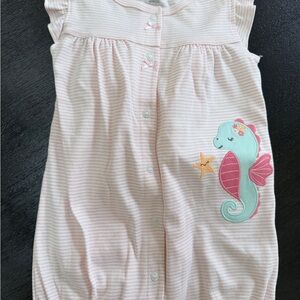 Zara Pink Striped Sleep Sack with Seahorse